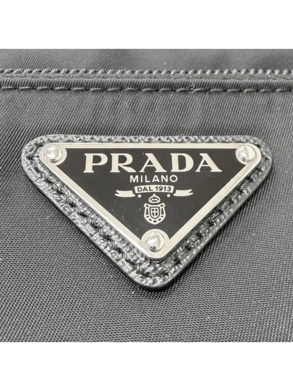 Prada Leather Re-Nylon Triangle Logo Pouch Crossbody Shoulder Bag Black